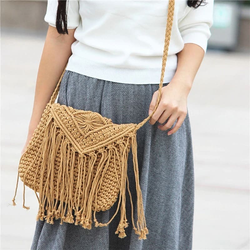 Sac Macramé Sac bandoulière en Macramé tendance