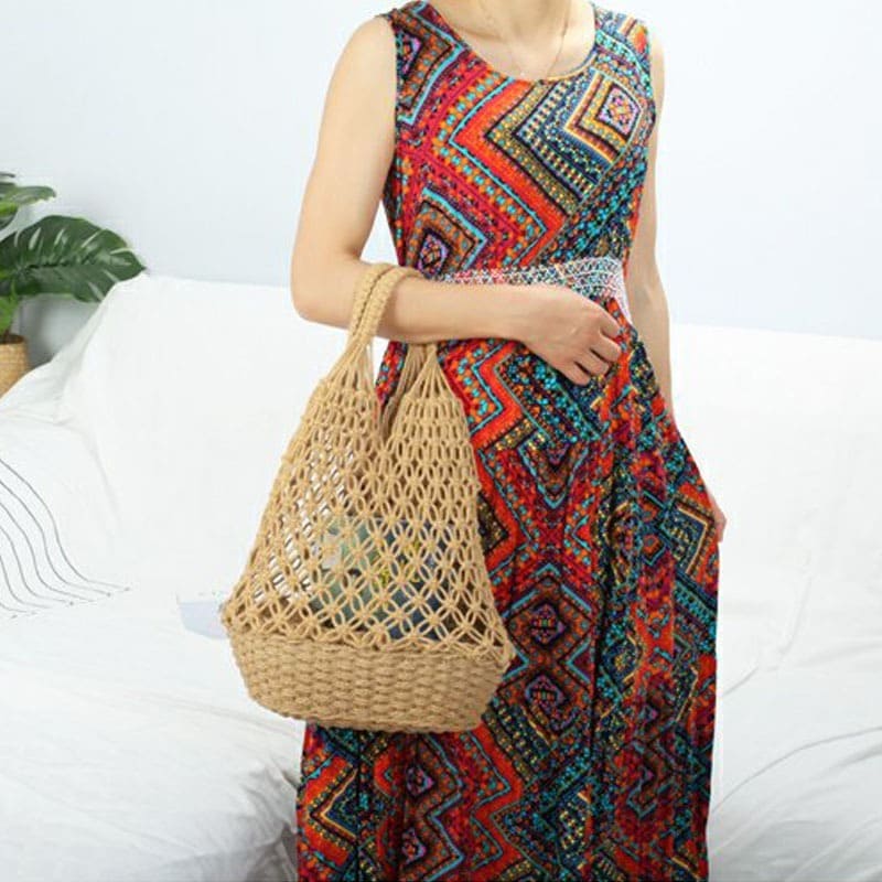 Sac Macramé Sac de plage en Macramé Éclat Maritime