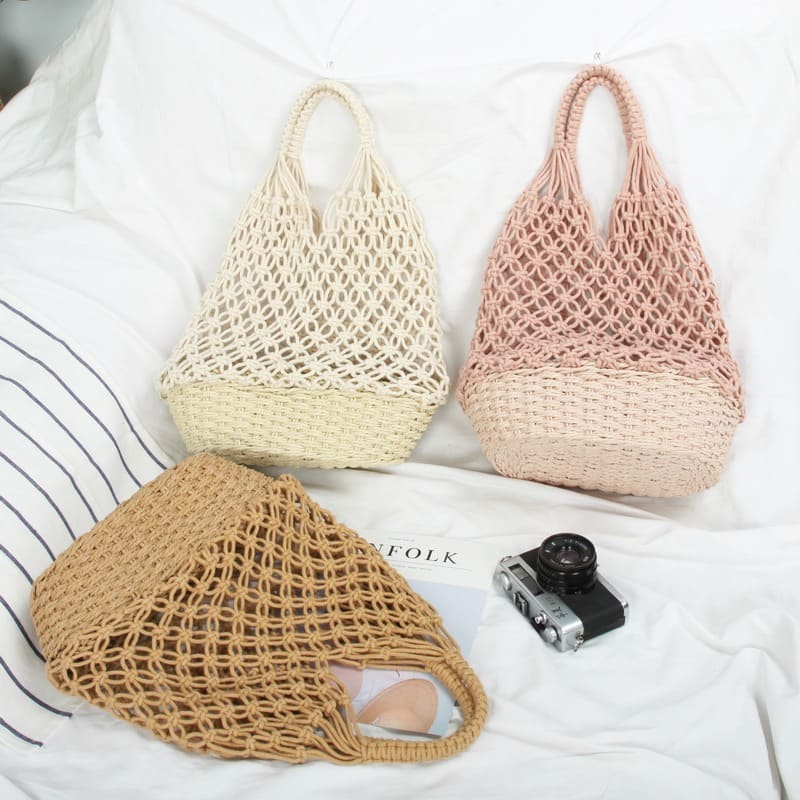 Sac Macramé Sac de plage en Macramé Éclat Maritime