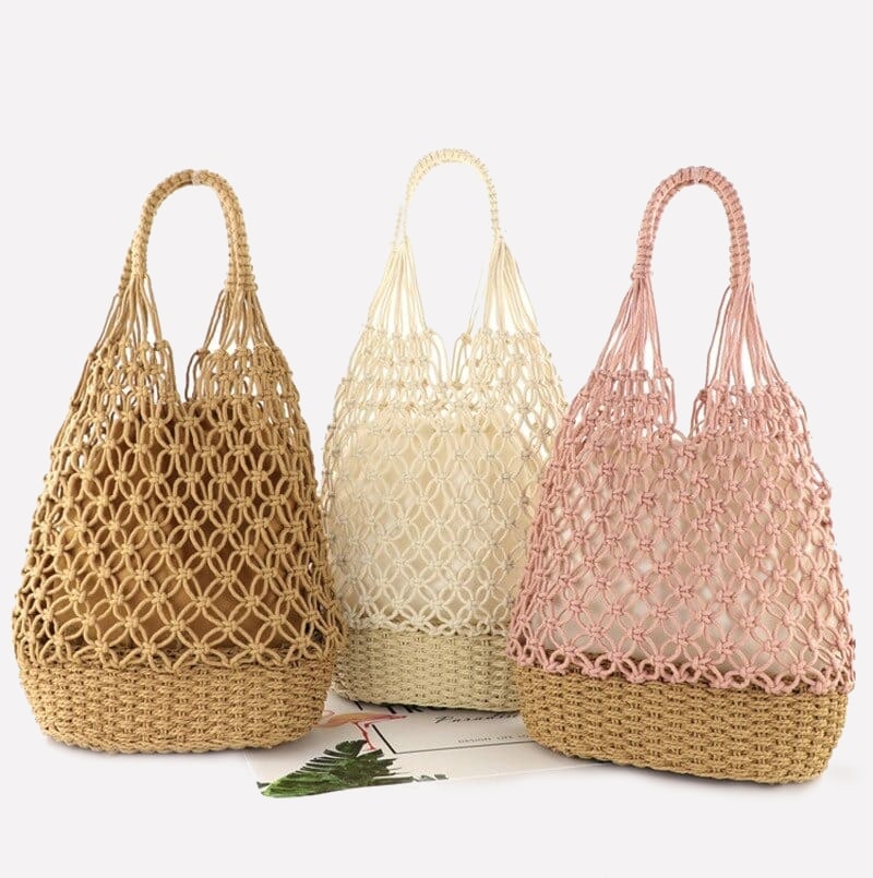 Sac Macramé Sac de plage en Macramé Éclat Maritime