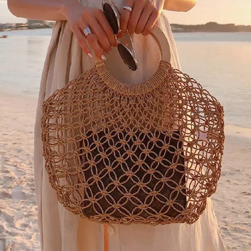 Sac Macramé Sac rond en Macramé Éclat