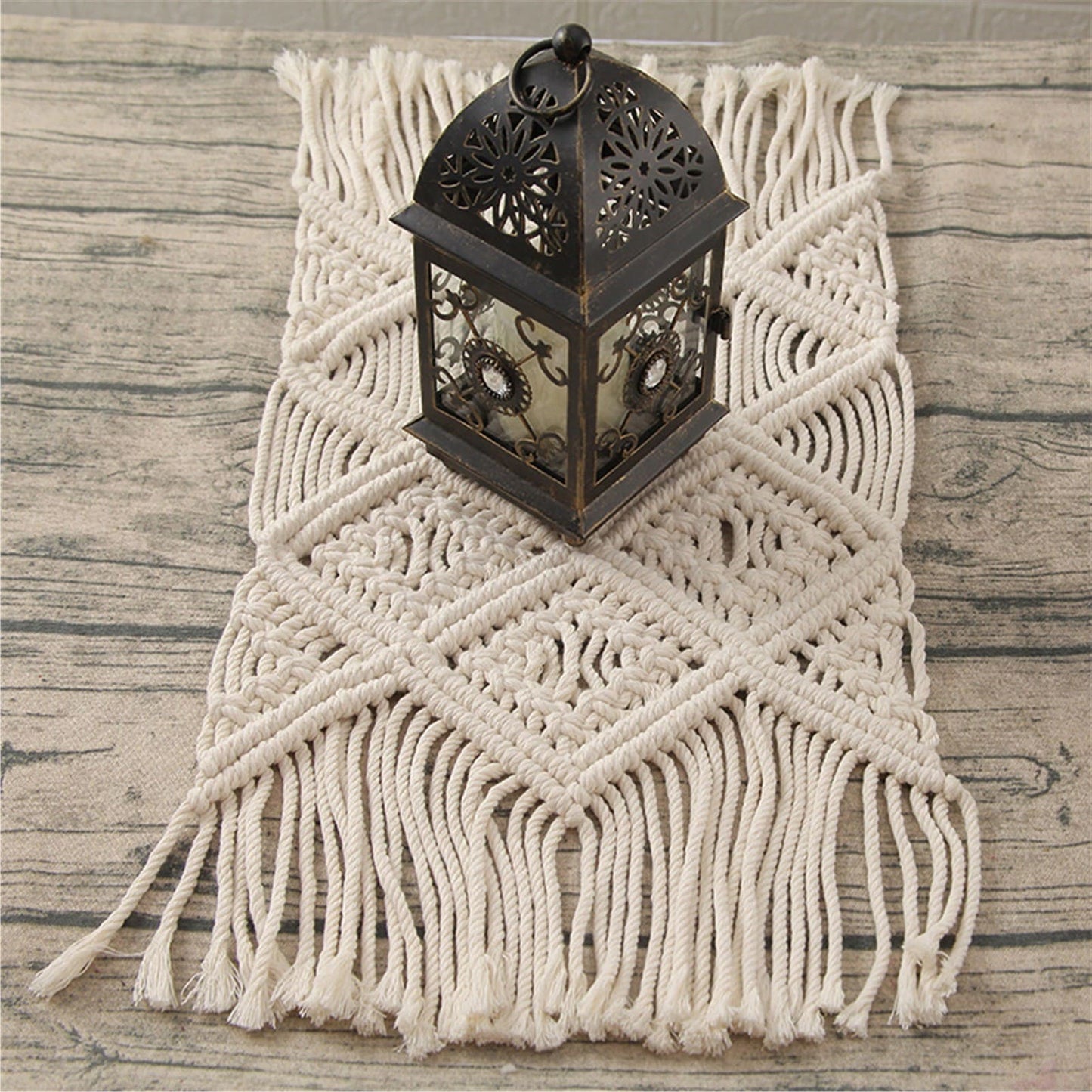 Set de Table Macramé Set de table bohème en Macramé Chic