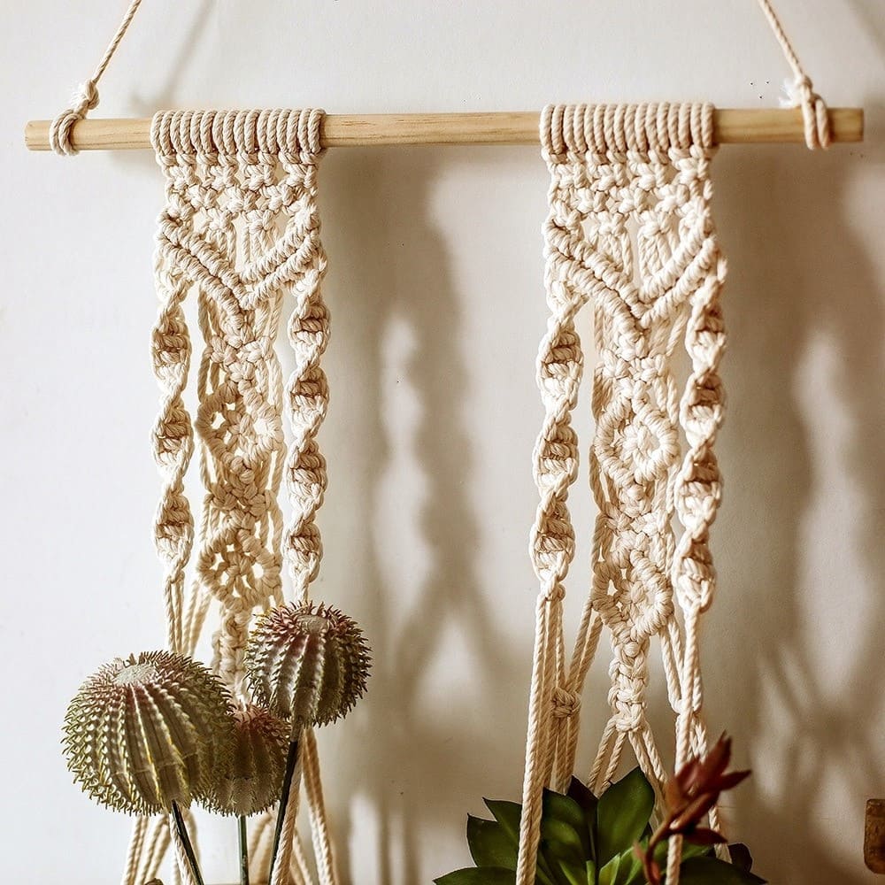 Suspension Macramé Double Porte-Plante en Macramé Chic