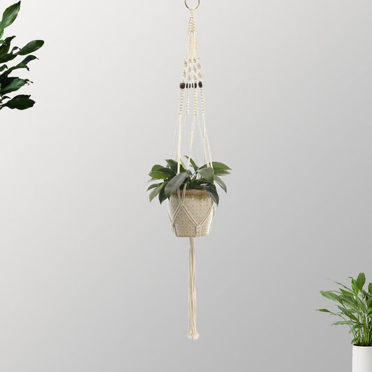 Suspension Macramé Suspension artisanale en perles de bois et Macramé