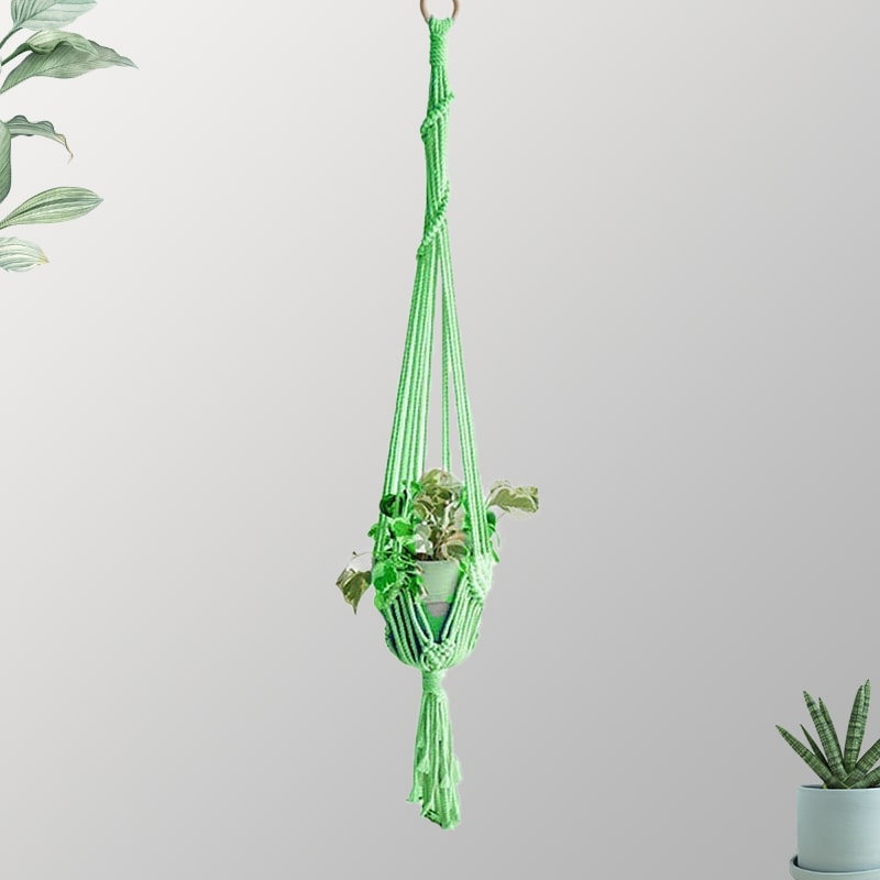 Suspension Macramé Suspension Macramé "Éclat Verde"
