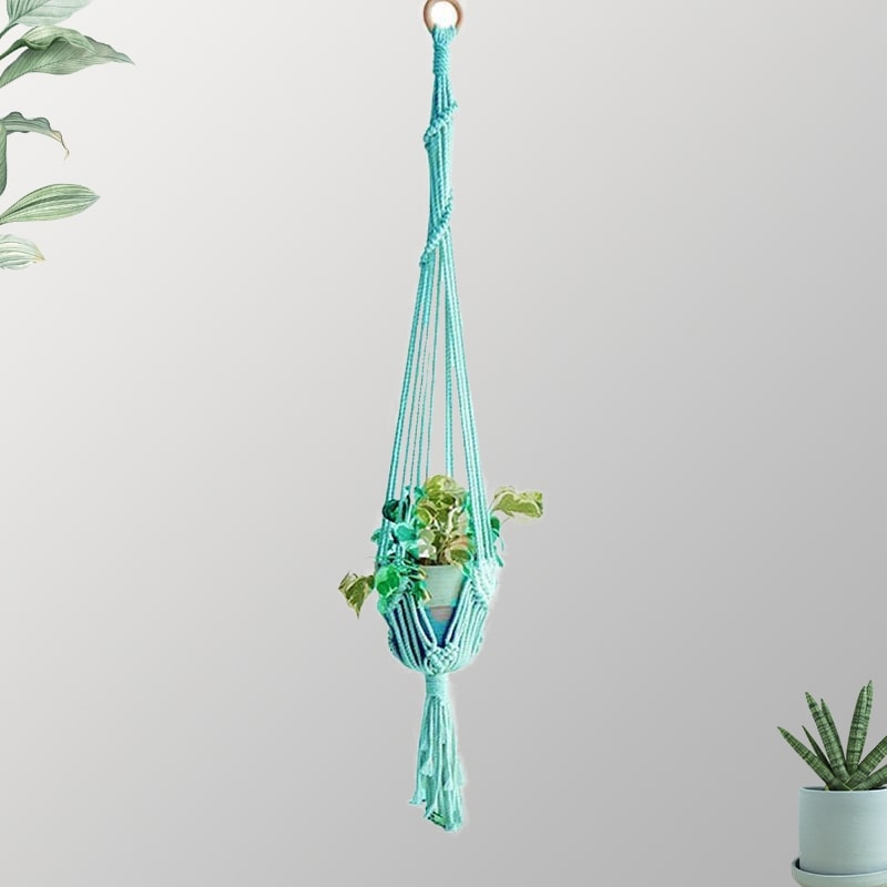 Suspension Macramé Suspension Macramé "Éclat Verde"