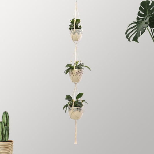 Suspension Macramé Suspension Macramé Trio de Plantes