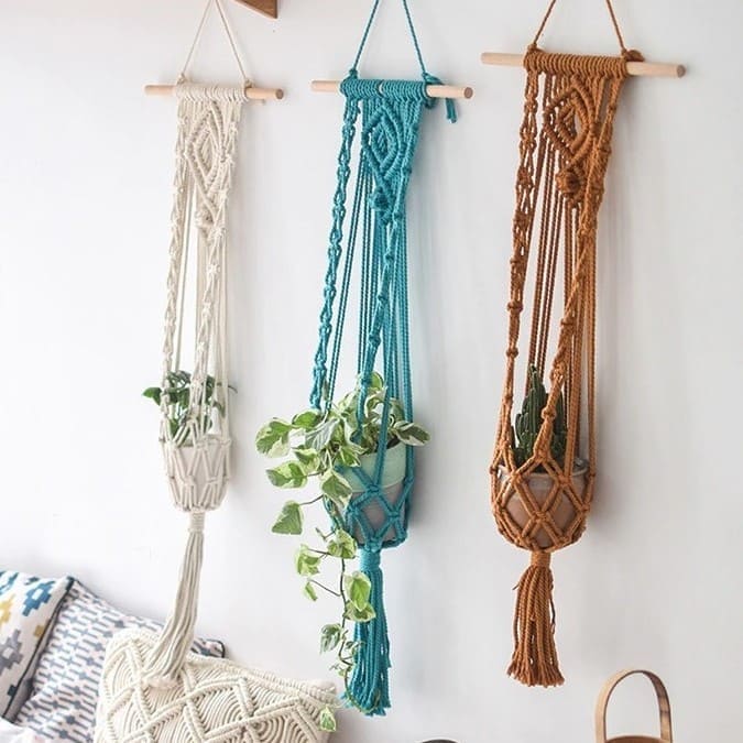 Suspension Macramé Suspension Murale Plante en Macramé Élégance