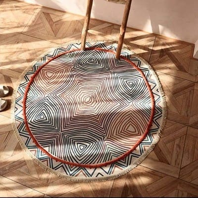 Tapis Macramé Tapis Bohème Rond en Macramé Élégance Artisanale
