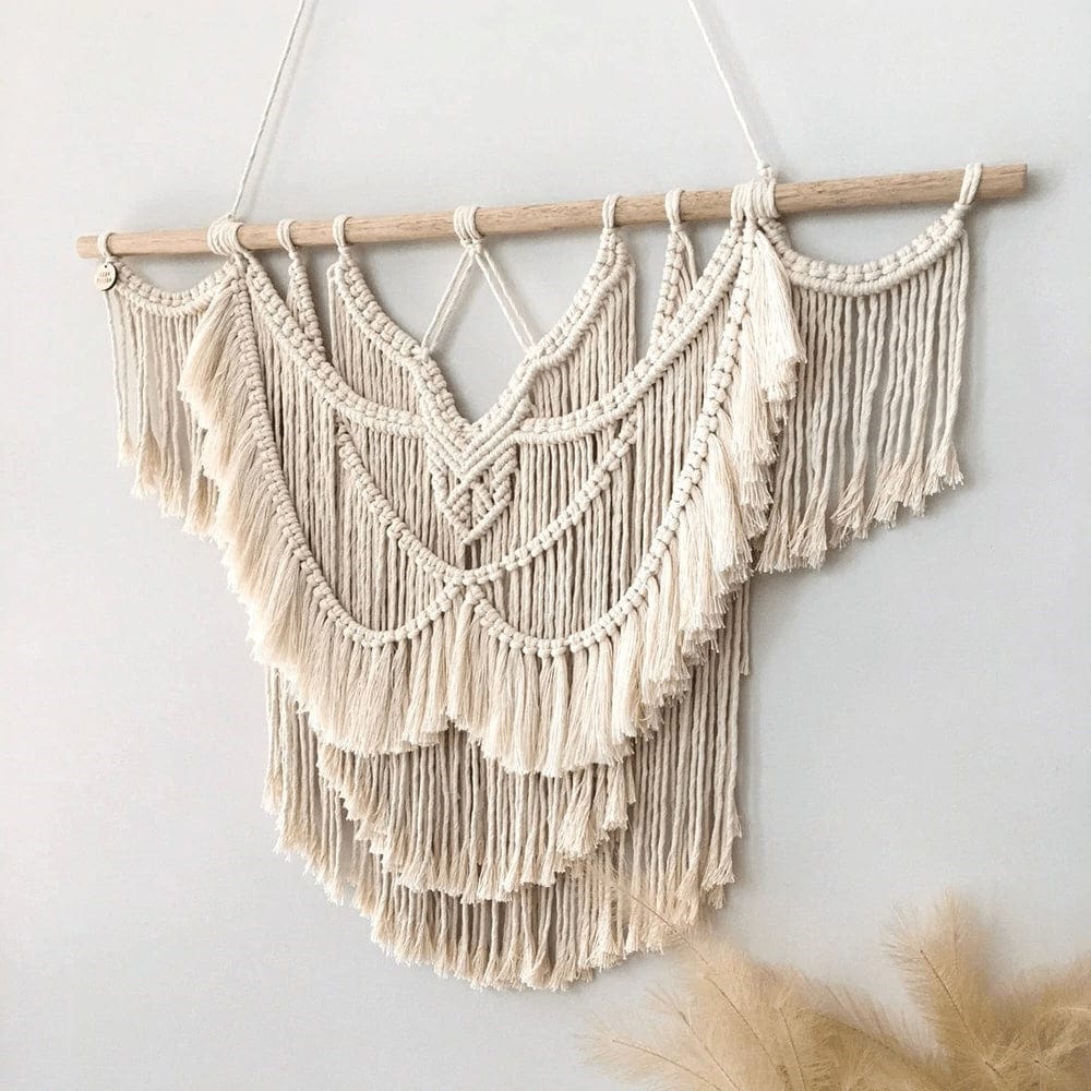 Tête de lit macramé Tête de Lit Bohème en Macramé Artisanale