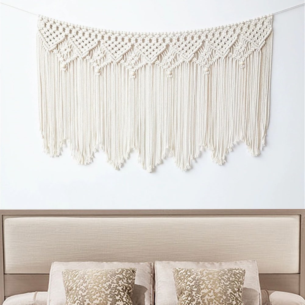 Tête de lit macramé Tête de Lit Murale en Macramé Élégance Artisanale